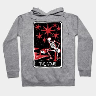 The Star Blood Red Skeleton Skull Tarot Card Hoodie